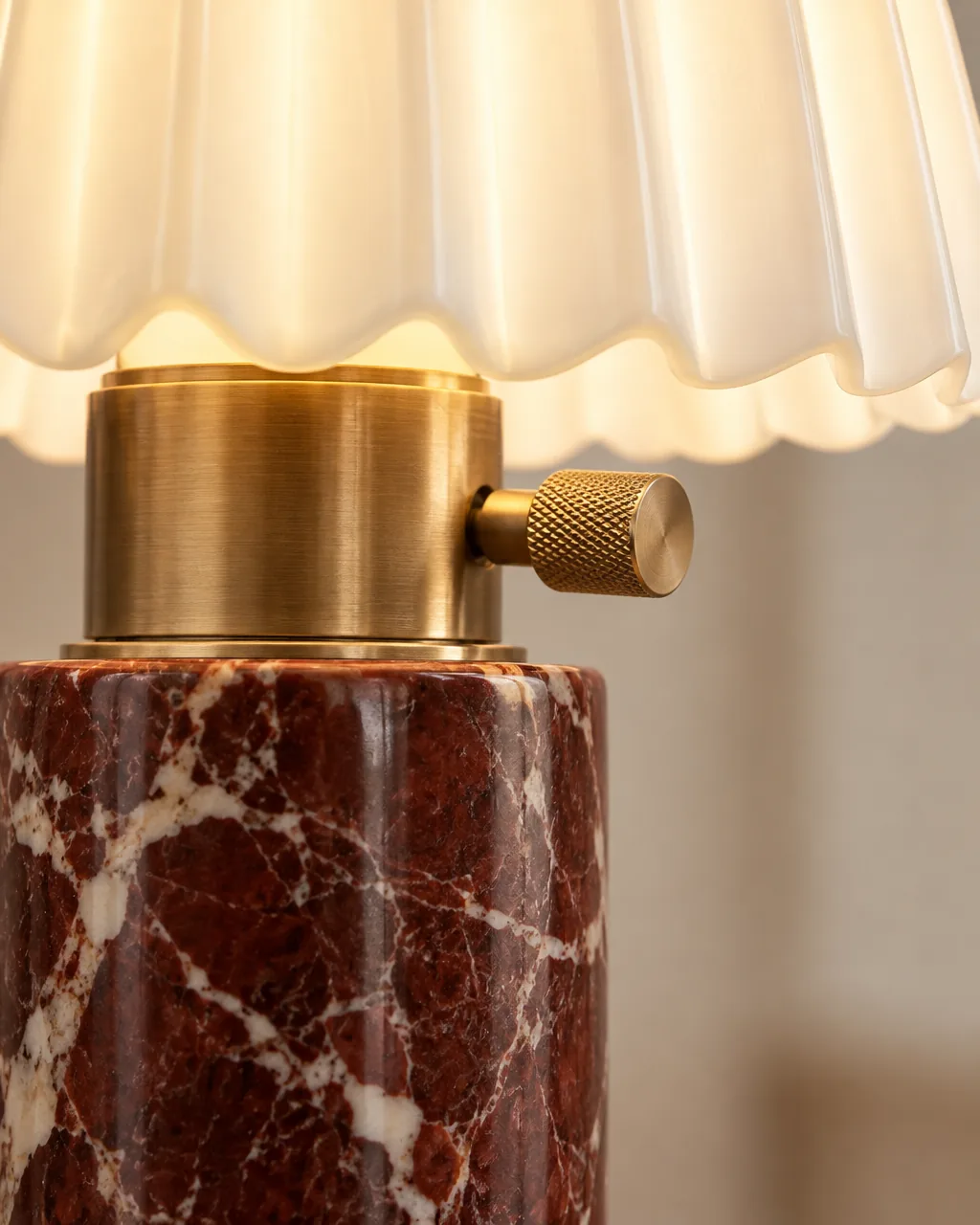 Brass rotary dial on the SHAN lamp